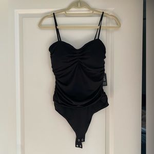 NWT Express Ruched Black Bodysuit